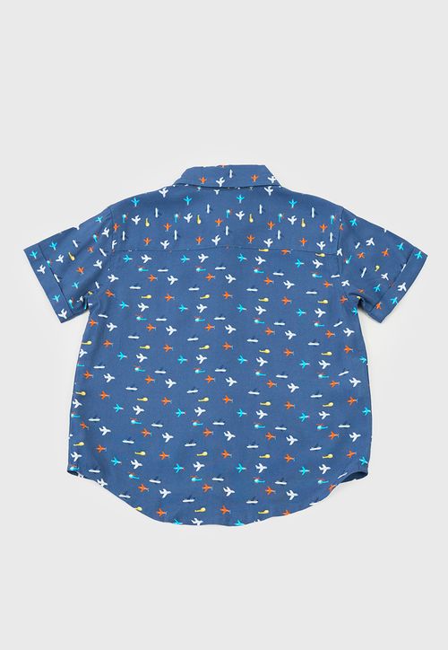 Camisa Bebe Niño Full Print Navy