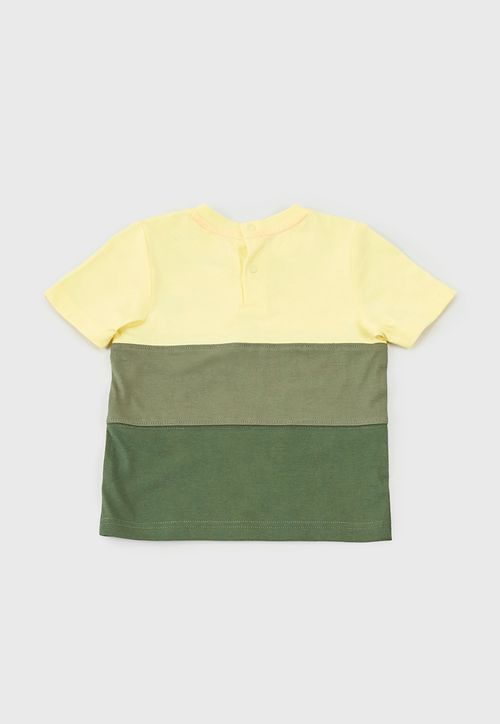 Polera Bebe Niño Color Block Verde