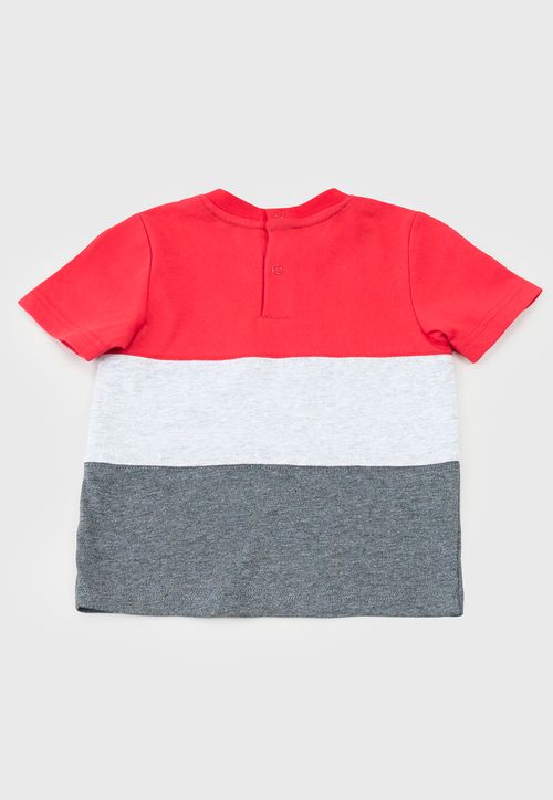 Polera Bebe Niño Color Block Rojo