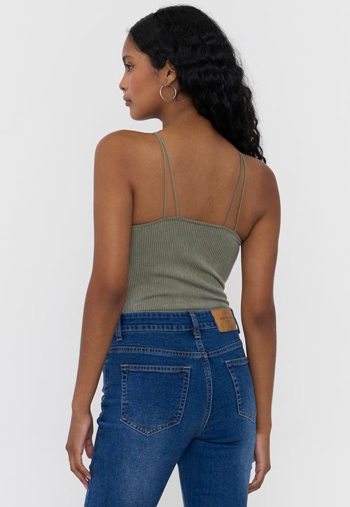 Body Mujer Halter Sin Mangas Verde