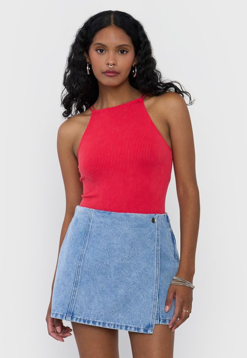 Body Mujer Halter Sin Mangas Rojo