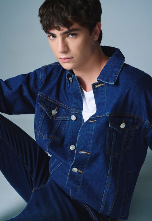 Chaqueta Hombre Denim Azul Medio