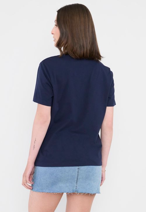 Polera Mujer V-Neck Esencial Azul