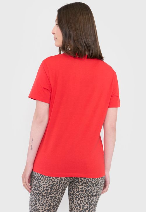 Polera Mujer V-Neck Esencial Rojo