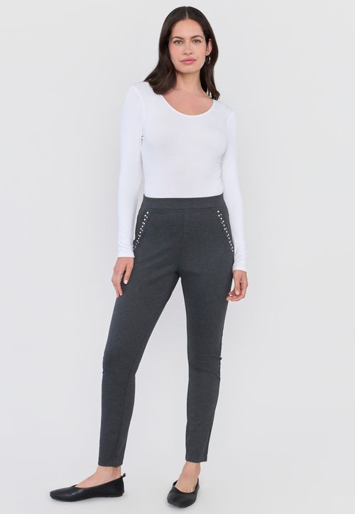 Calza Mujer Skinny Aplicaciones Charco