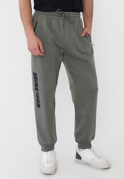 Buzo Hombre Jogger Print Verde