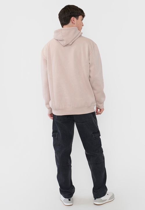 Polerón Hombre Canguro Liso Color Ecru