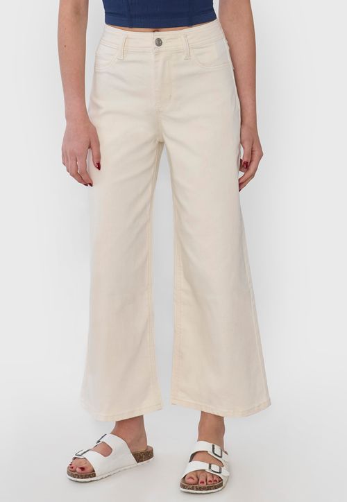 Jeans Muje Culotte Fit 5 Bolsillos Ecru