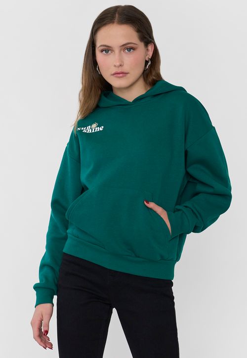 Polerón Mujer Hoodie Print Verde