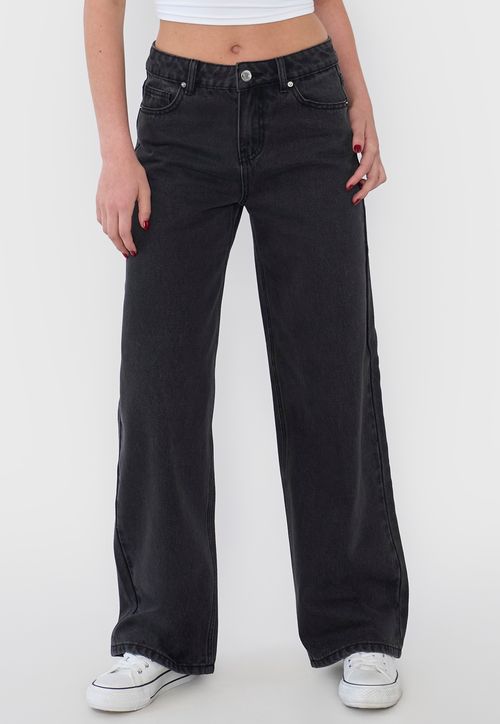 Jeans Mujer Wide Leg Fit Negro