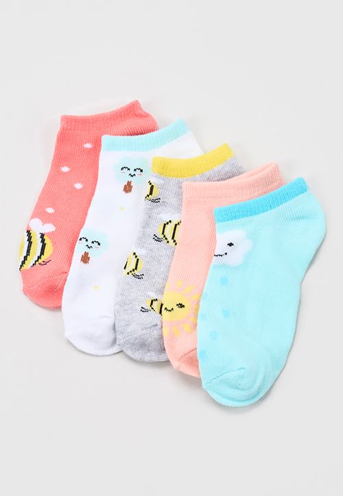 Calcetines Cortos Niña 5 Pack Rosado