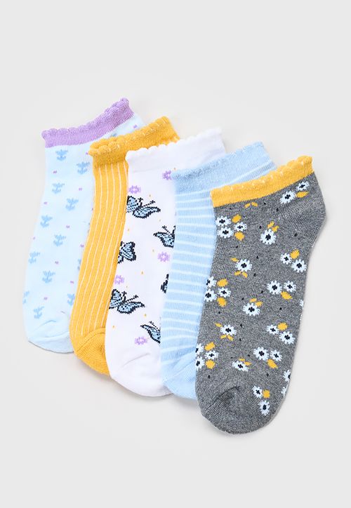Calcetines Cortos Niña Teen 5 Pack Celeste
