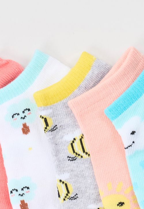 Calcetines Cortos Niña 5 Pack Rosado