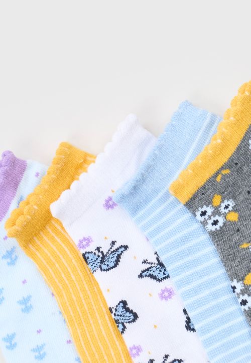 Calcetines Cortos Niña Teen 5 Pack Celeste