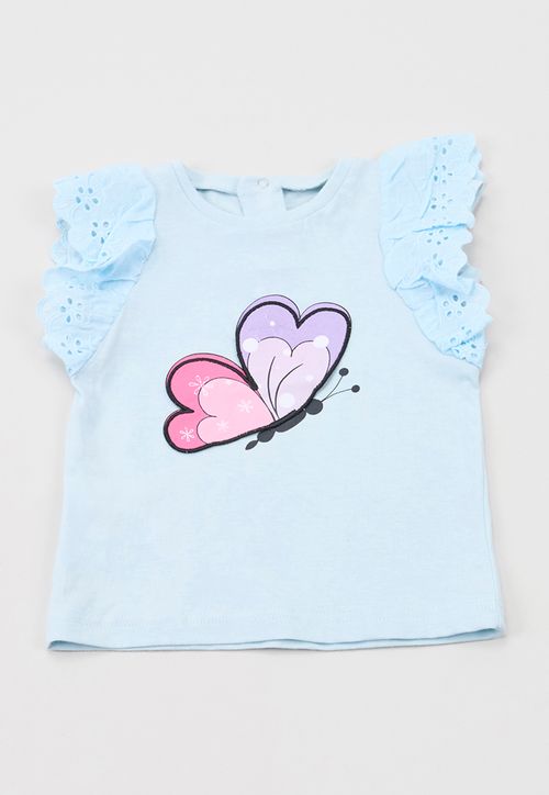Polera Bebe Niña Interactiva Broderie Celeste
