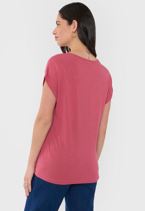 Polera Mujer Rosado M/C Focal Print