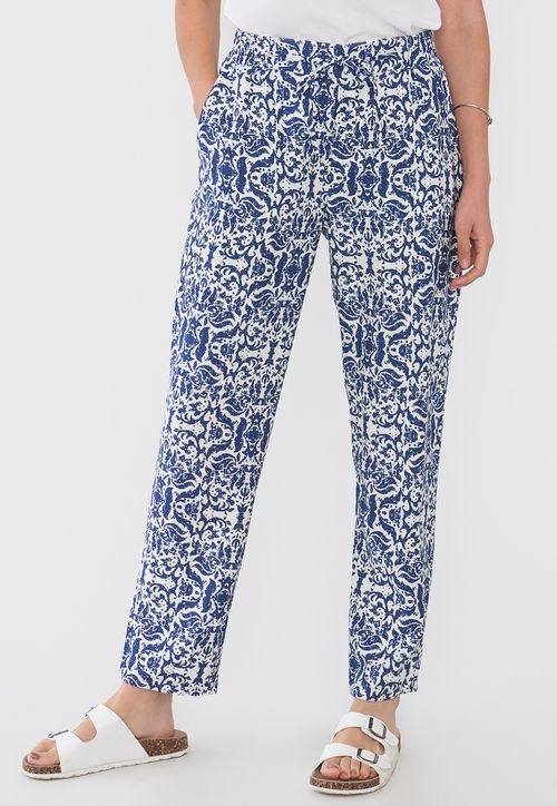 Pantalón Mujer Lazo Print Azul