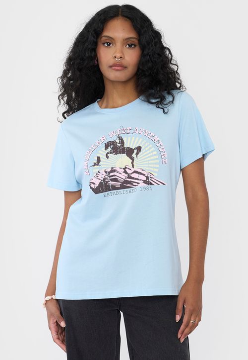 Polera Mujer Fun Regular Western Celeste