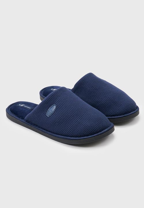 Pantufla Hombre Básica Azul