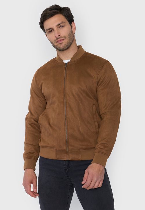 Bomber Hombre Suede Camel