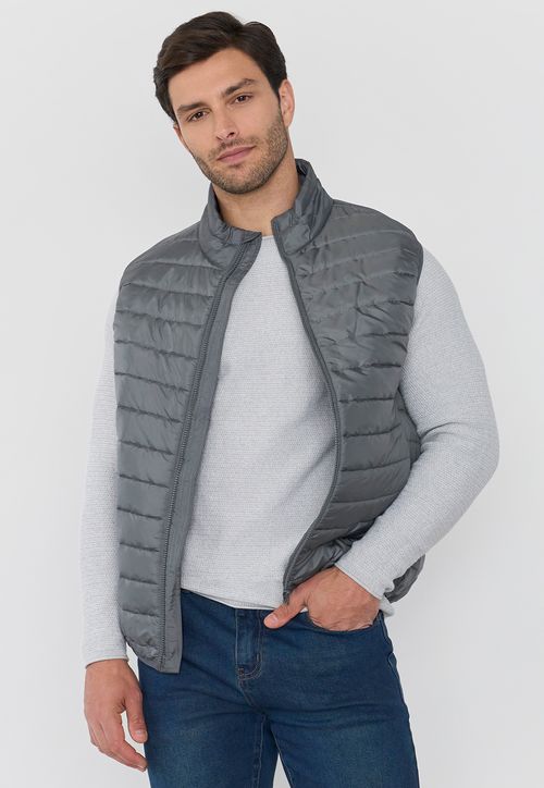 Parka Hombre Sin Mangas Gris
