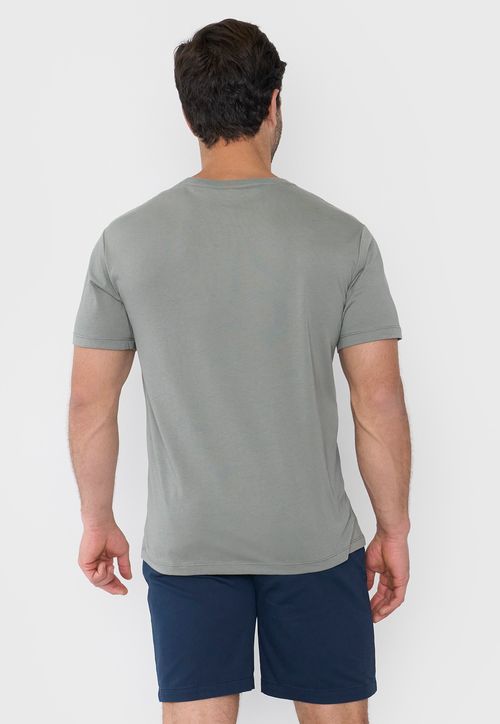 Polera Hombre Focal Print Color Verde