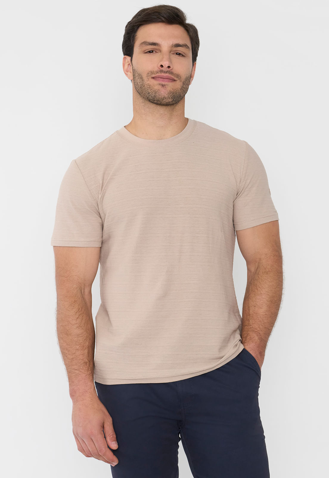 Polera Hombre Textura Beige