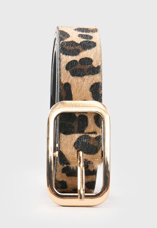Cinturón Mujer Animal Print Café