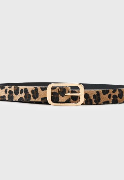 Cinturón Mujer Animal Print Café