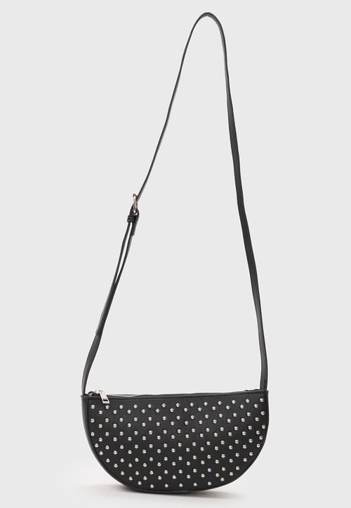 Bandolera Mujer Ecocuero Tachas Negro