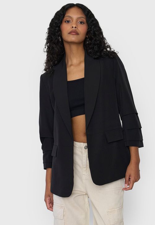 Blazer Mujer Liso Negro