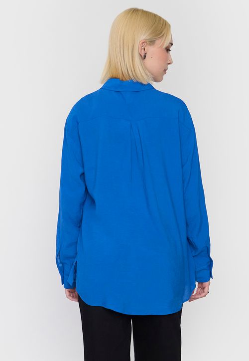 Blusa Mujer Camisera Celeste