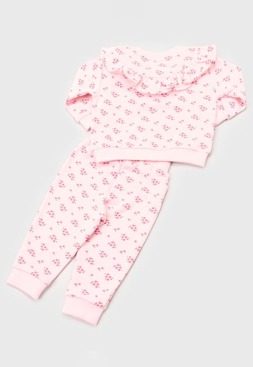 Conjunto Bebe Niña Poleron + Buzo Rosado