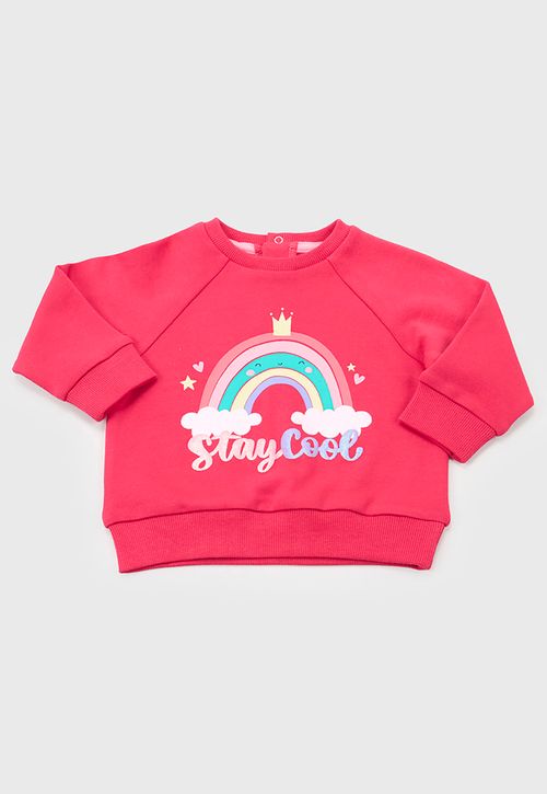 Poleron Bebe Niña Pullover Focal Fucsia