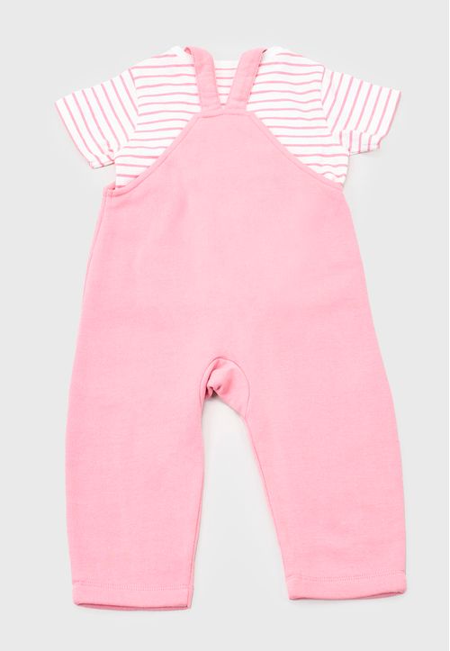 Jardinera + Polera Bebe Niña Rosado