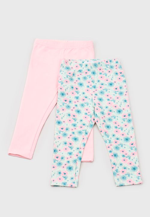 Calza Bebe Niña Bipack Solida + Print Menta