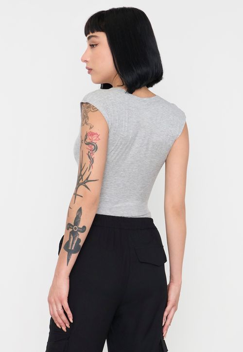 Body Mujer Manga Corta Gris
