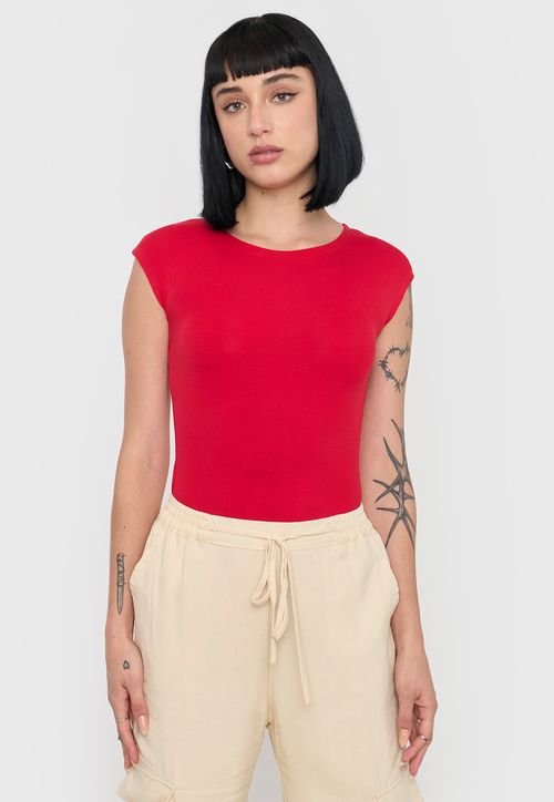 Body Mujer Manga Corta Rojo