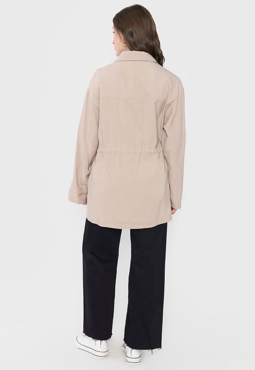 Chaqueta Mujer Fluida Arena