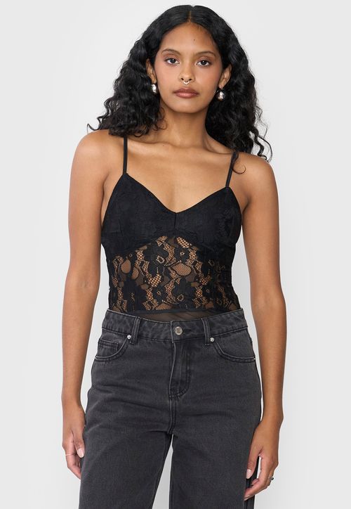 Body Mujer Negro Encaje