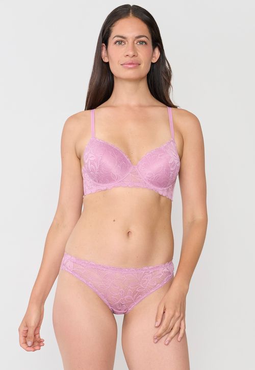 Calzón Mujer Bikini Encaje Malva