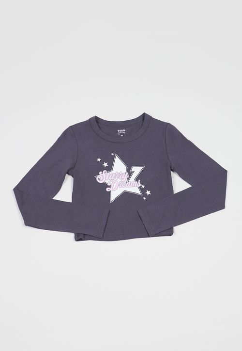 Polera Niña Teen M/L Focal Gris