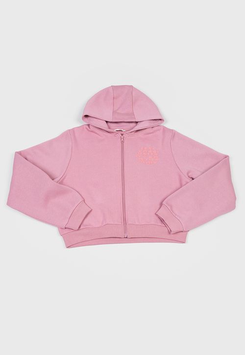 Poleron Niña Teen Full Zipper Rosado