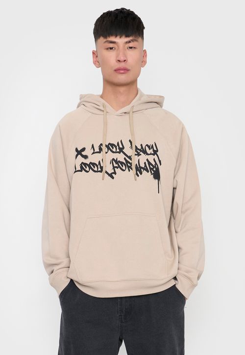 Polerón Hombre Hood Print Urbana Beige
