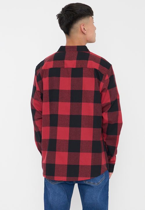 Camisa Hombre Cuadros Color Rojo