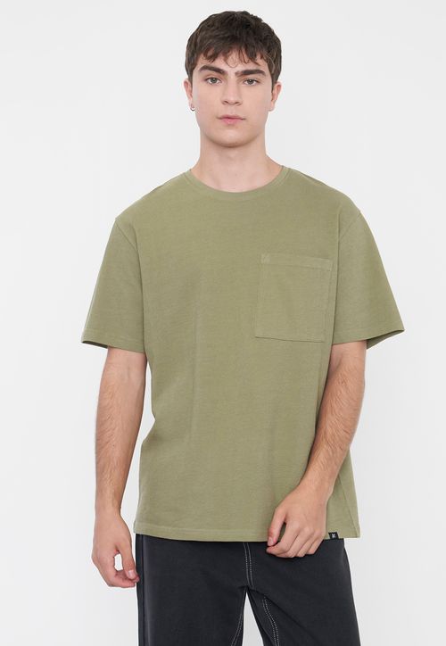 Polera Hombre Tejida Bolsillo Verde