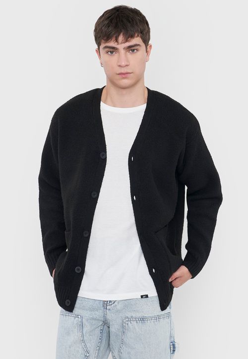 Tejido Hombre Cardigan Negro