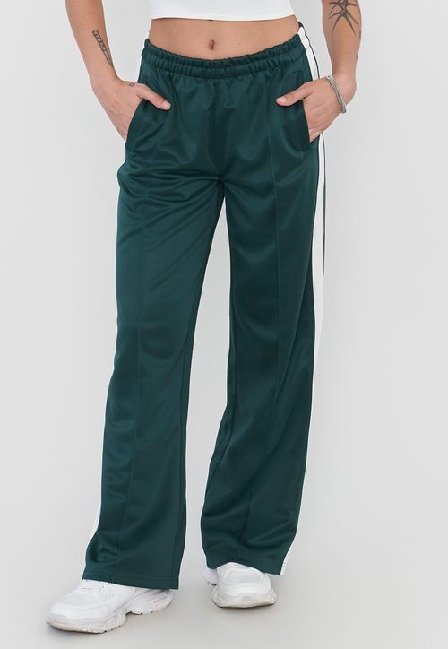 Pantalón Mujer Banda Lateral Verde