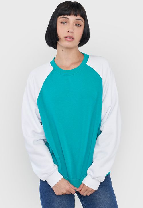 Polerón Mujer Bicolor Verde