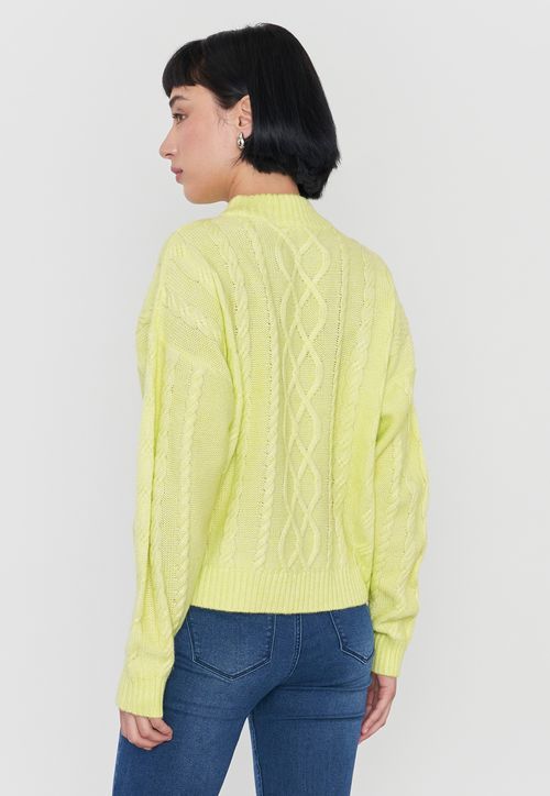 Sweater Mujer Cuello Moc Trenza Verde